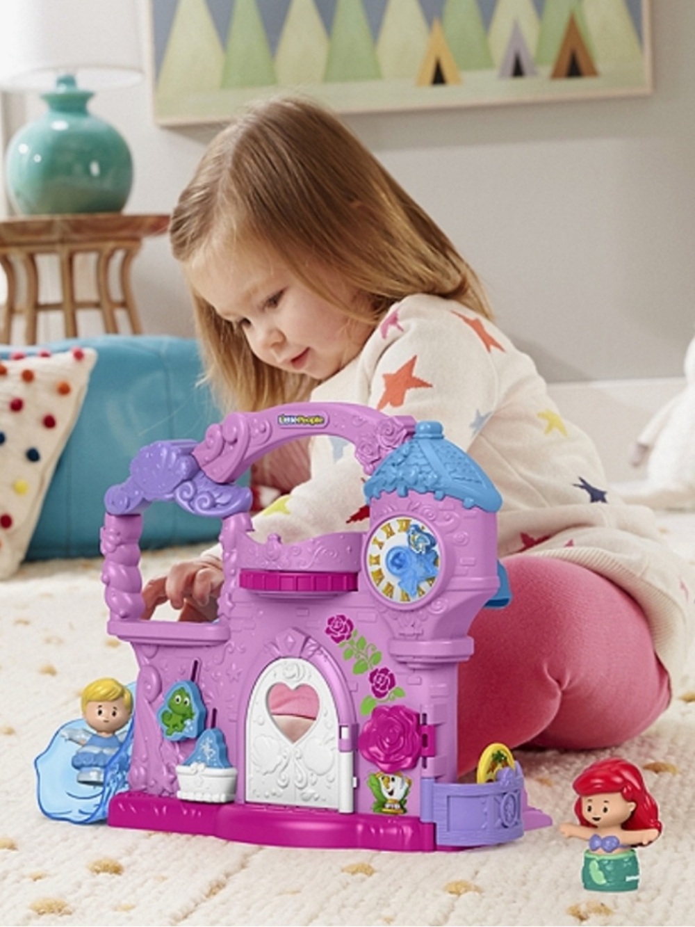 Fisher-Price Little People Toy Disney Princess Play & Go Castle Portable Playset